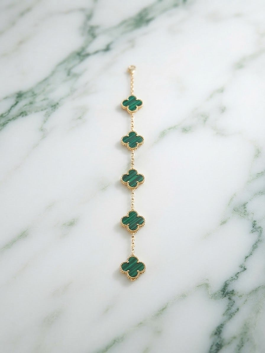 Bracelet Trèfle Émeraude